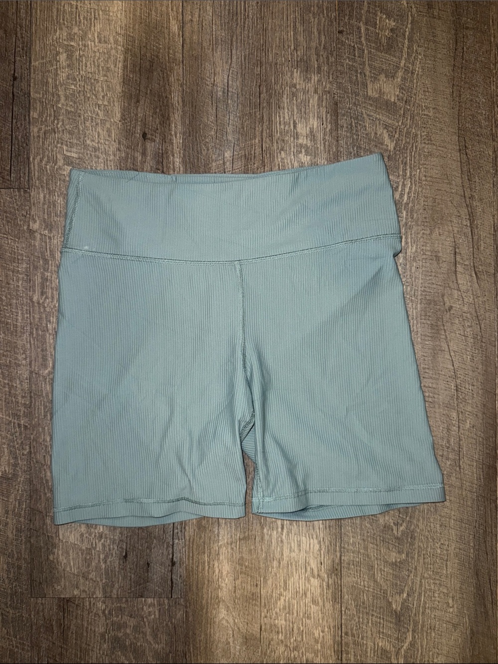 Old Navy Light Blue Ribbed High-Rise Bike Shorts 6 inch
